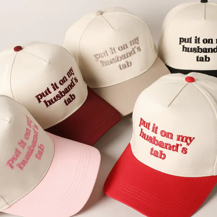 Put It On My Husband's Tab Embroidery Canvas Cap
