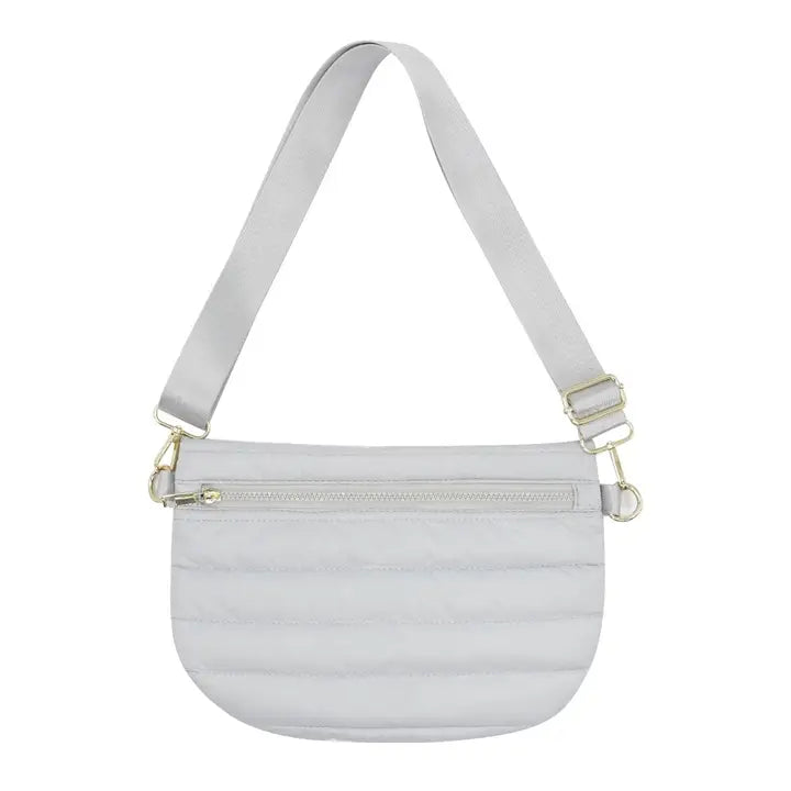 Puffer Messenger Crossbody Shoulder Bag - Black, Gray, or Teal