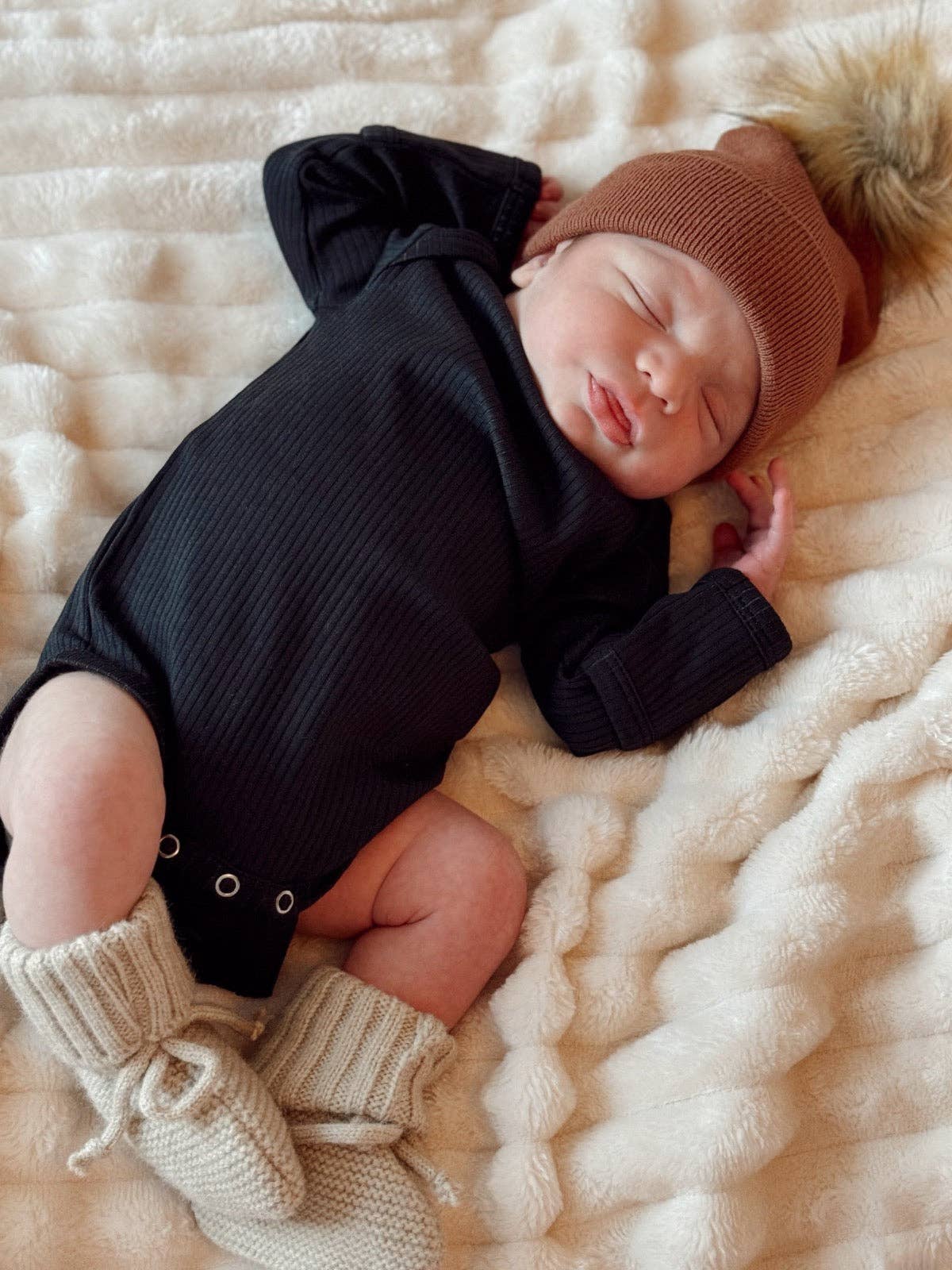 Baby's First Hat, Sandalwood Fur Pom