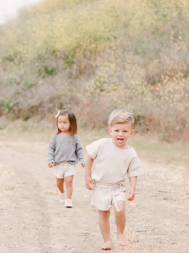 Waffle Shorts Set - Sand