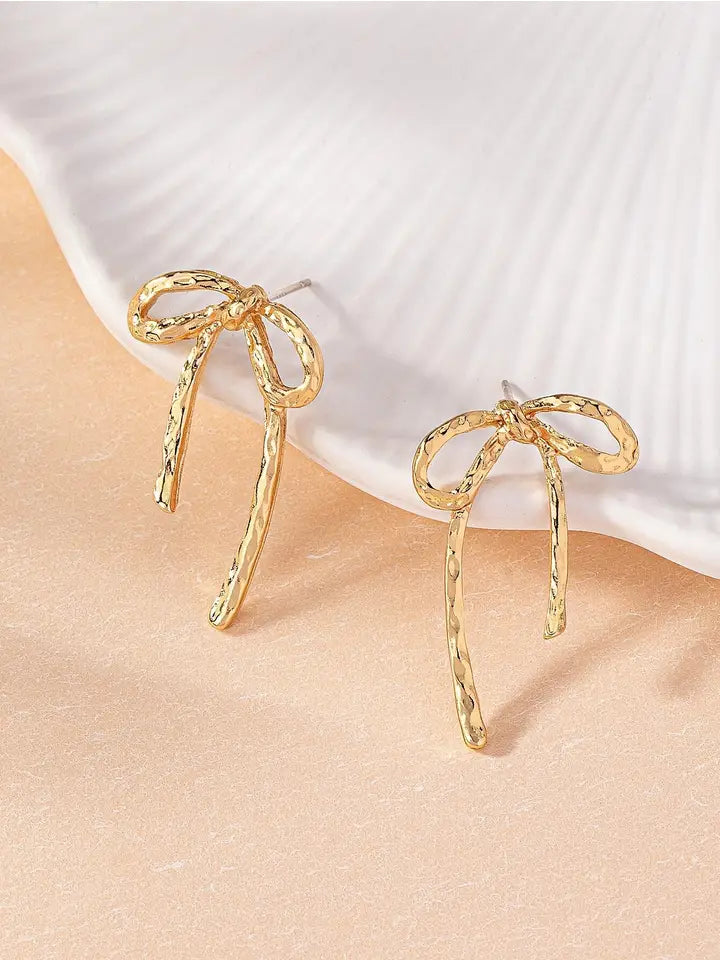 Hammered Bow Earrings