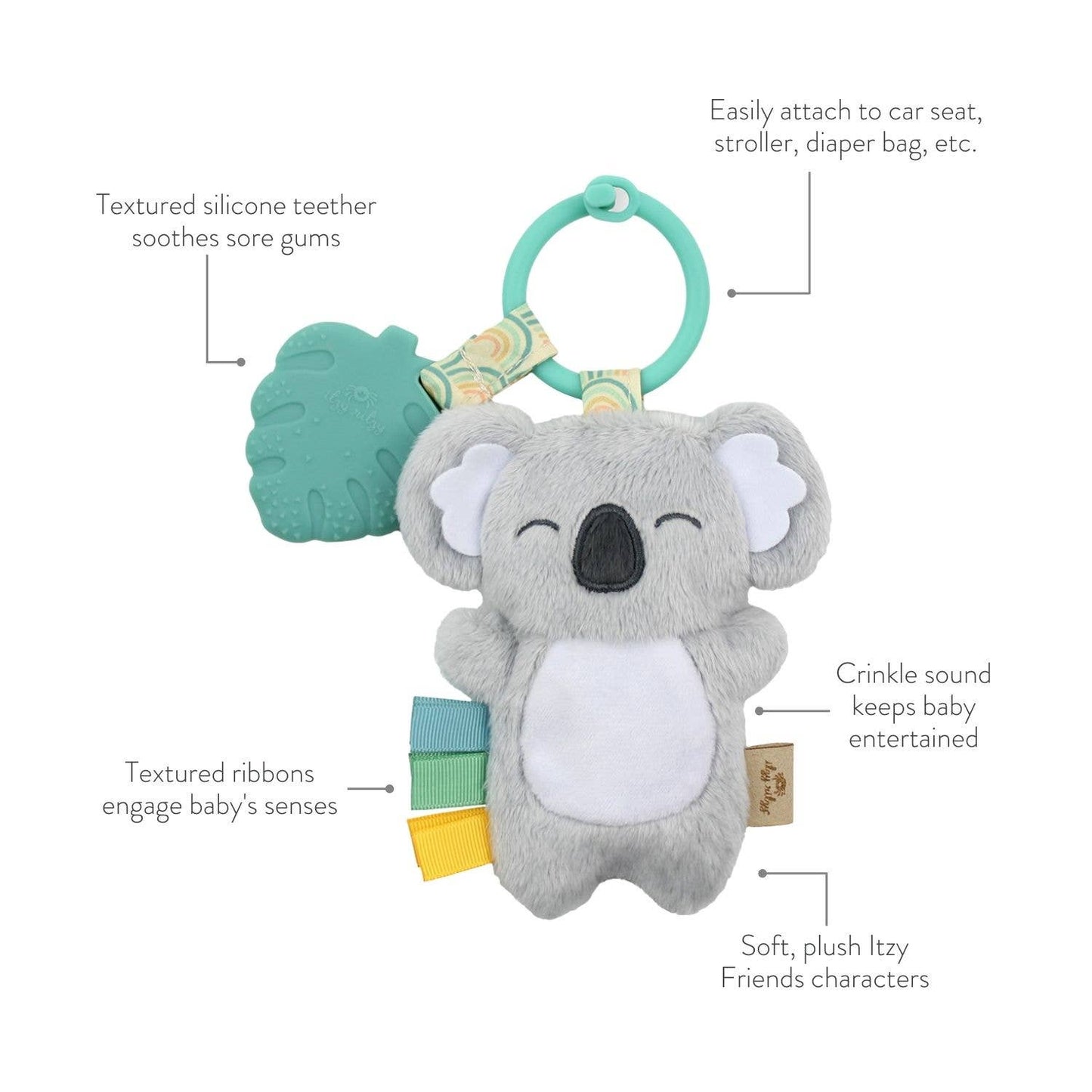 Itzy Pal™ Plush + Teether - Strawberry