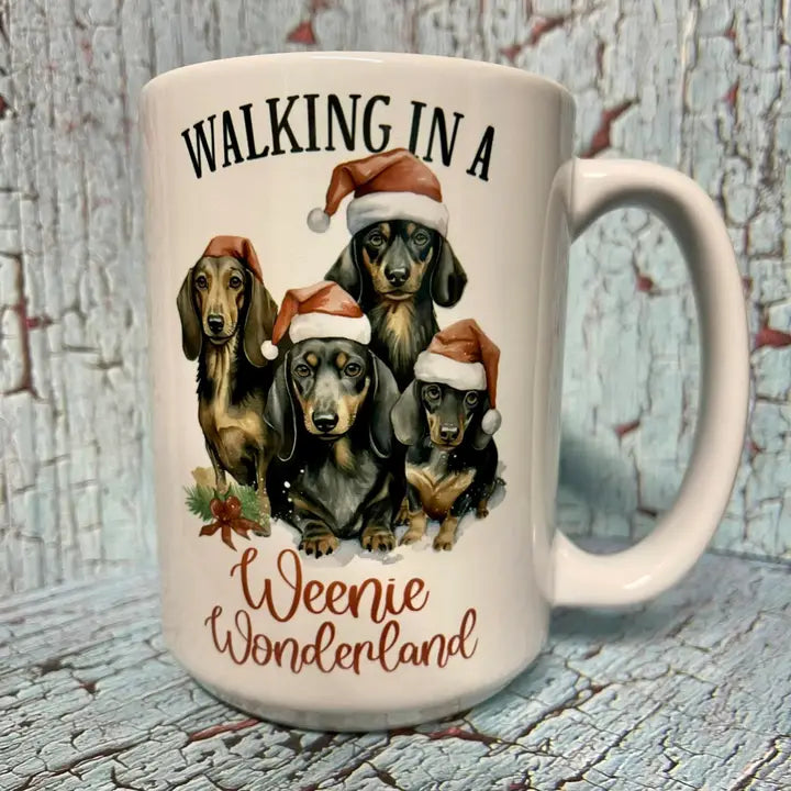 Walking in A Weenie Wonderland Christmas 15oz Coffee Mug