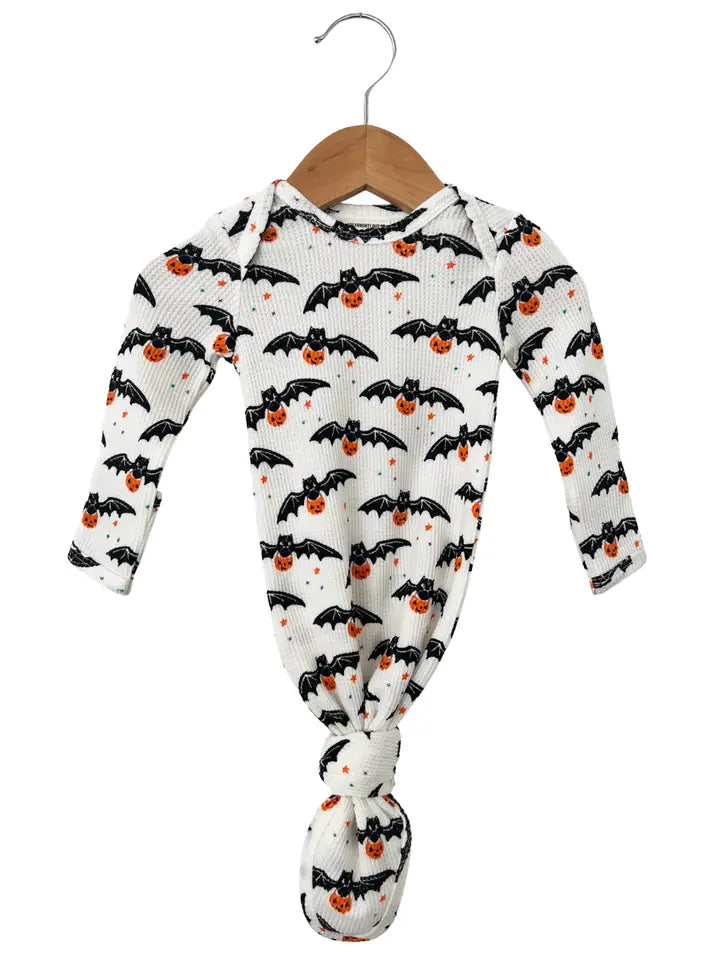 Organic Waffle Knotted Gown, Trick or Treating Bat