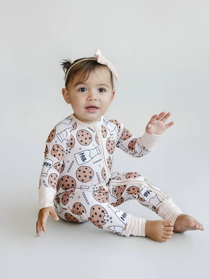 Bamboo Baby Zip Romper | Milk & Cookies