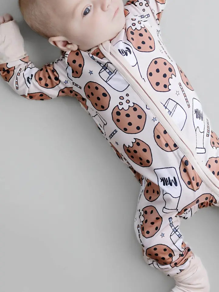 Bamboo Baby Zip Romper | Milk & Cookies