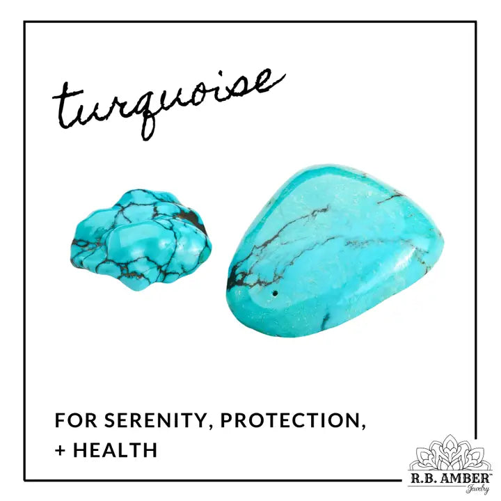 Adults | Turquoise + Cognac Amber Bracelet