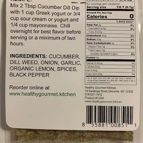 Cucumber Dill Dip Mix