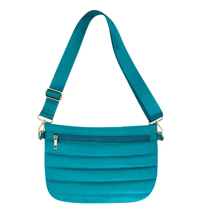 Puffer Messenger Crossbody Shoulder Bag - Black, Gray, or Teal