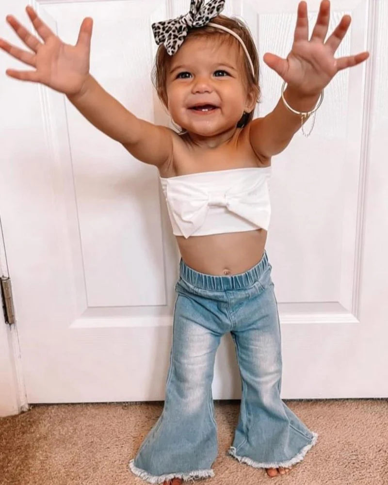Sophia Denim Bell Bottoms - Light Blue Wash