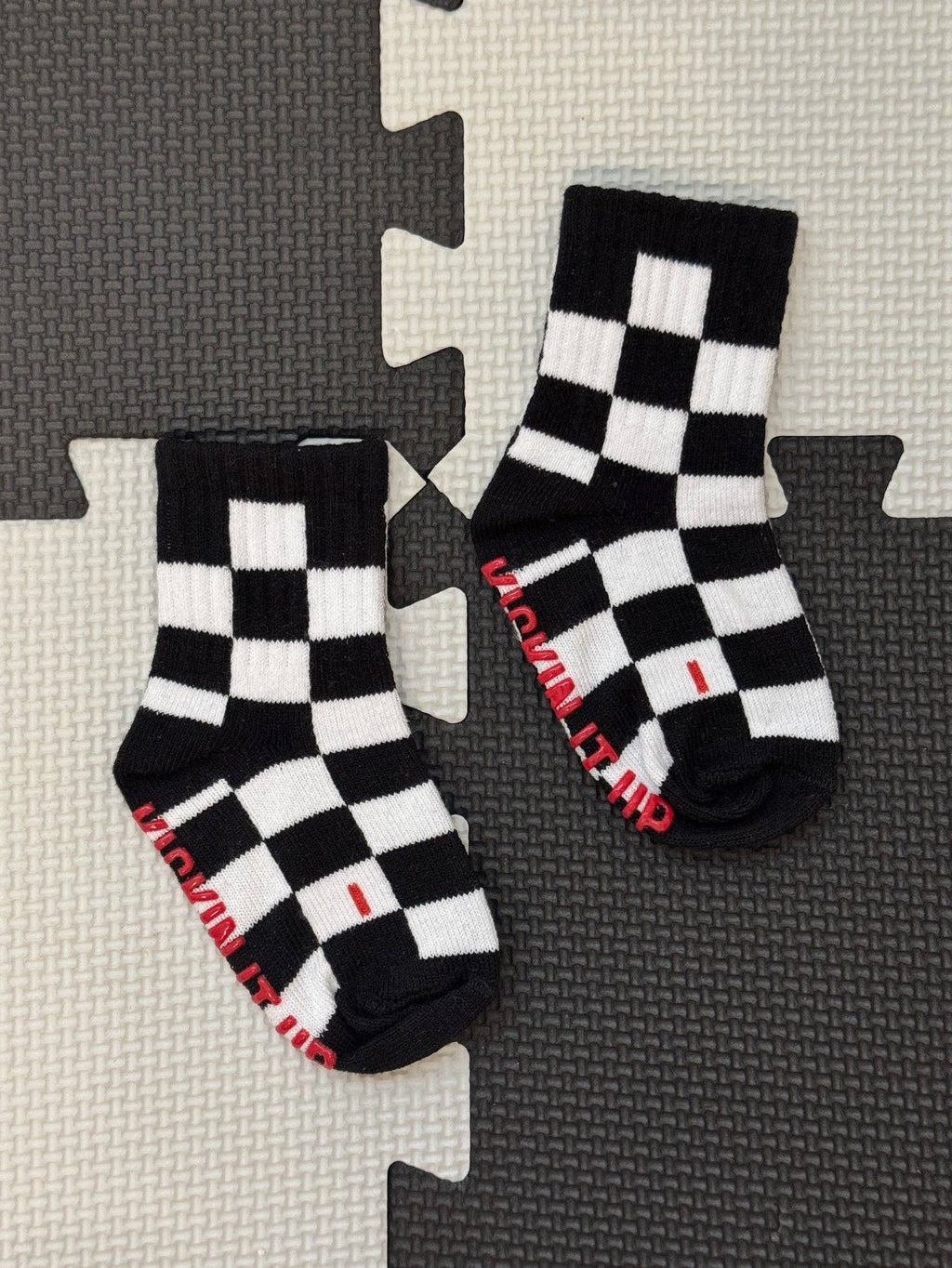 Black + White Checker Socks