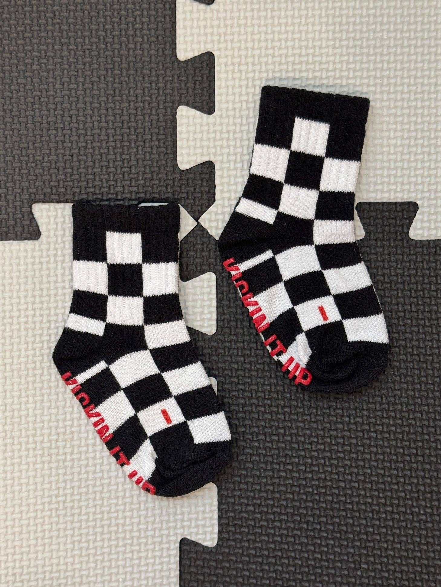 Black + White Checker Socks