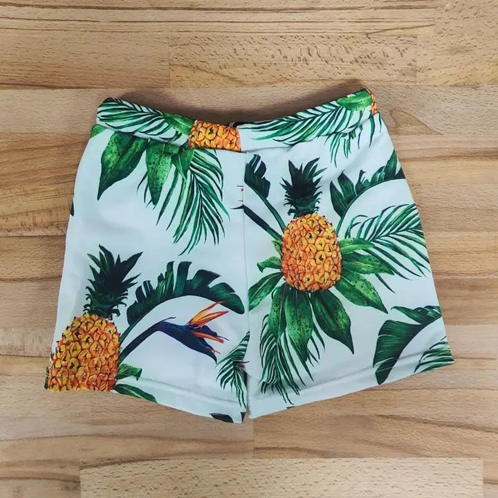 Green Tropical Pineapple Boy Swim Trunks