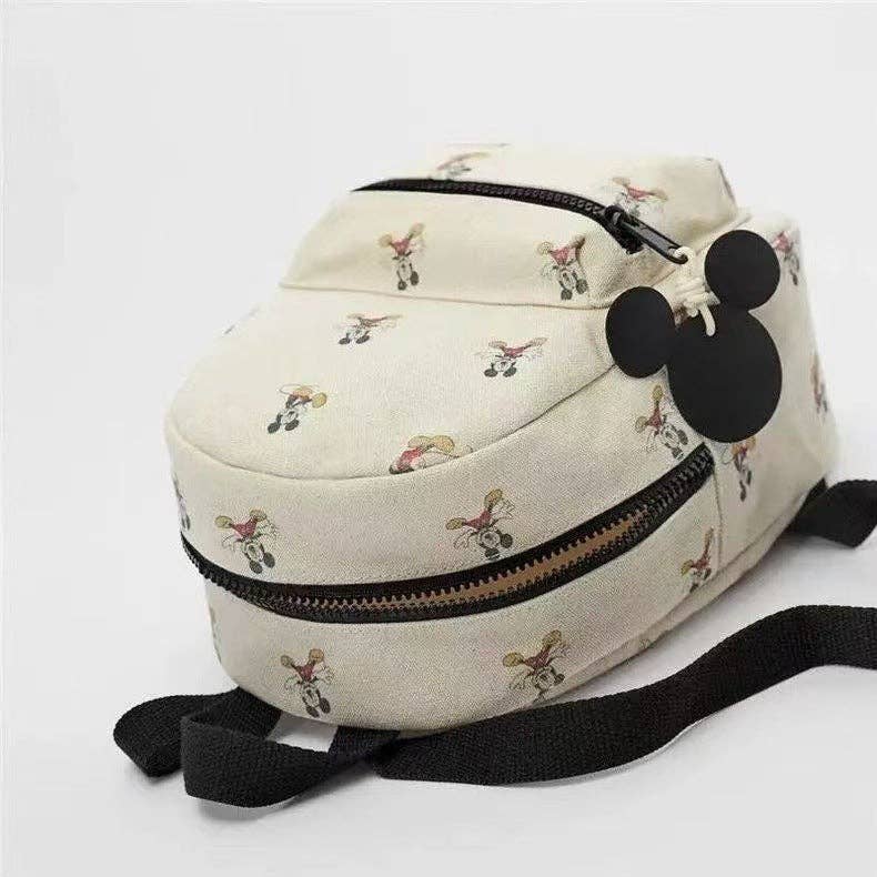 Mickey Mouse Cartoon Kids Backpack Fun Floral Design