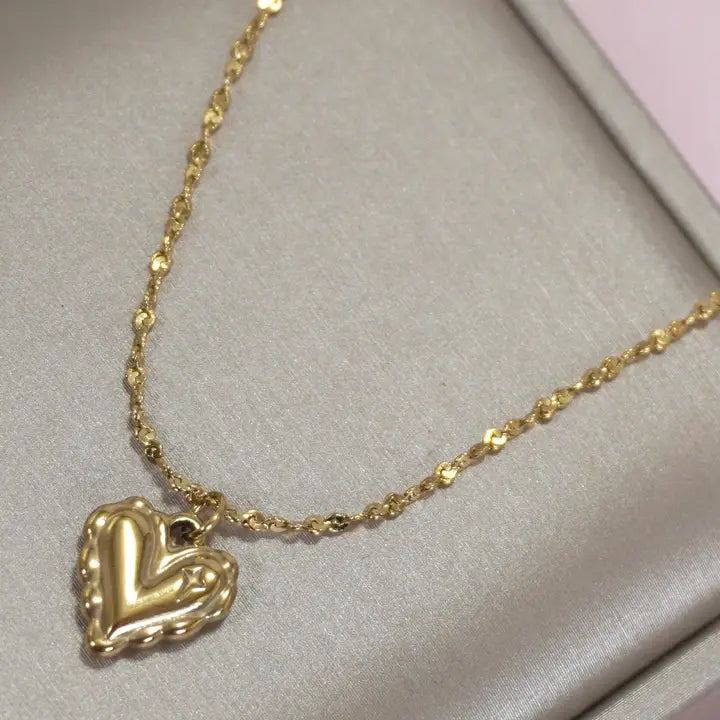 Heart Necklace - Tarnish-free. 16" with 2" extender.