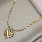 Heart Necklace - Tarnish-free. 16" with 2" extender.