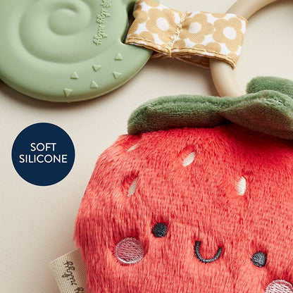 Itzy Pal™ Plush + Teether -  Strawberry