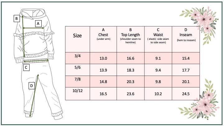 Kids Gray & Mustard Flower Hoodie Sweat Pant Loungewear Set