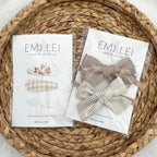 (#11) Fabric Hair Clip Snap Barrettes (2) - Ivory Daisy