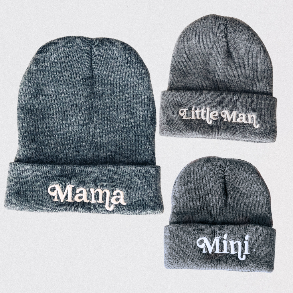 Knit Hats- Mini- Dark Gray