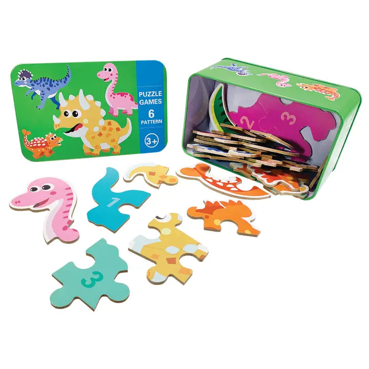 Puzzle in A Tin-Dinosaurs