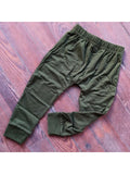 Olive Green Jogger Add For Barefoot Baby Toddler Tops