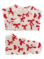 Red Bows / Organic Pointelle Newborn Set