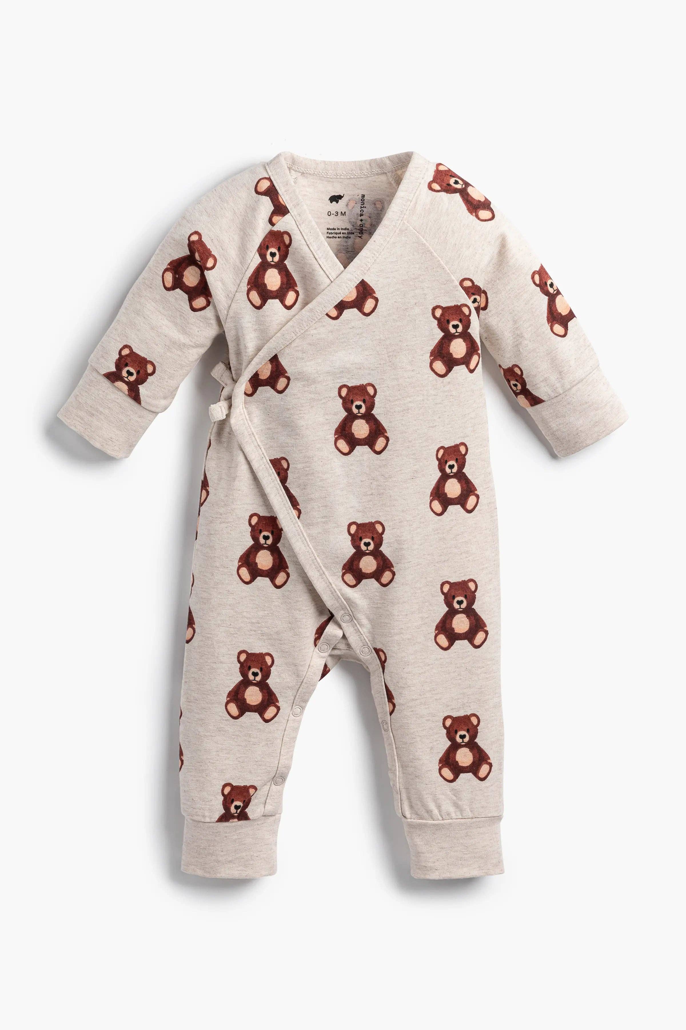 Baby Kimono Tie One-Piece_Baby Teddy Bears