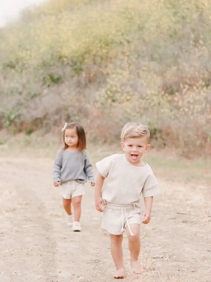 Waffle Shorts Set - Sand