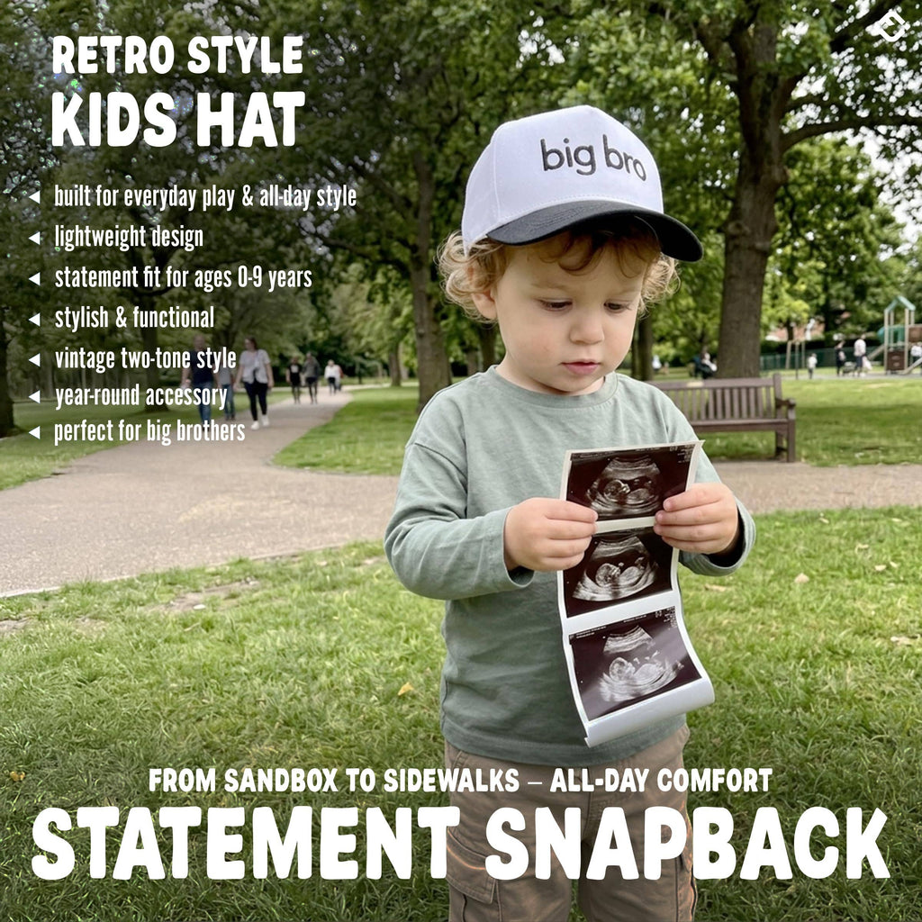 Kid/Baby 2-Tone Cap: Big Bro - Black/White