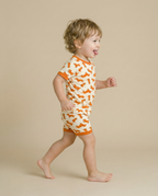 Orange Puppy Bamboo Boys Girls Infants Short Sleeve PJs