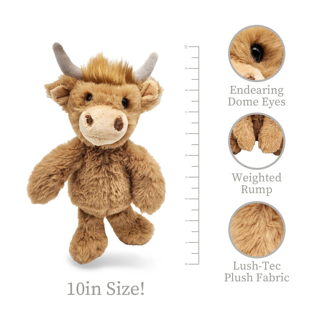 World Softest Plush Lushee 10 inch - Highlandee Cow