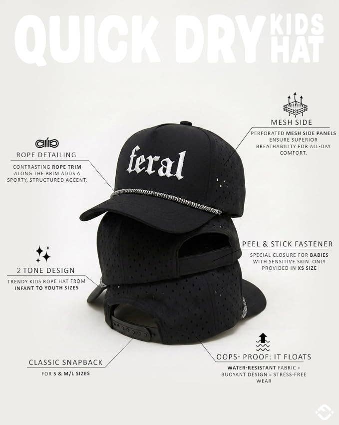 Kid's Golf Hat - Feral - Black