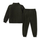 Quilted Organic Cotton Top & Pants Set - Shadow