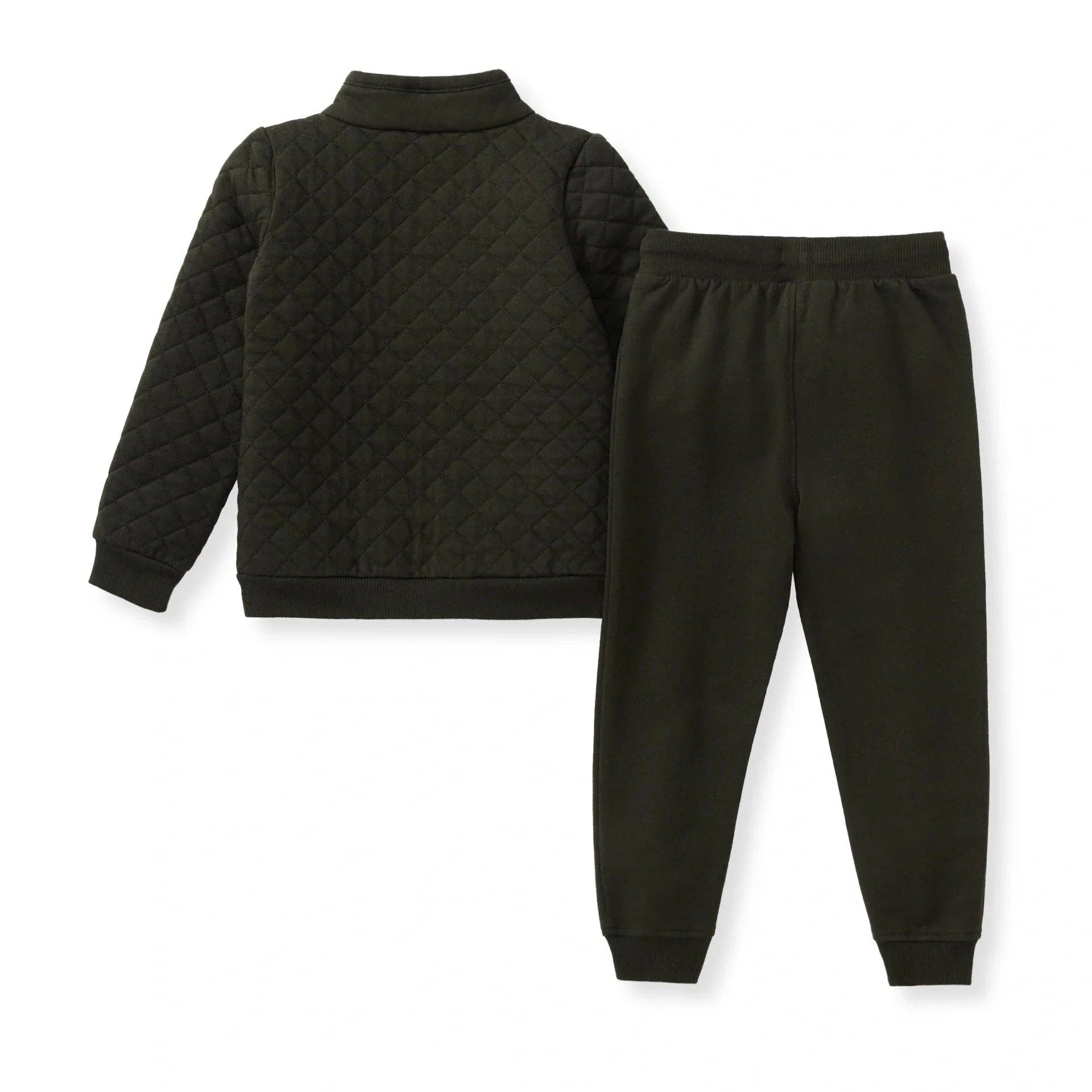Quilted Organic Cotton Top & Pants Set - Shadow