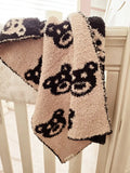 Soft Cuddly Fleecy Sleeping Blanket - Black & Tan Bear