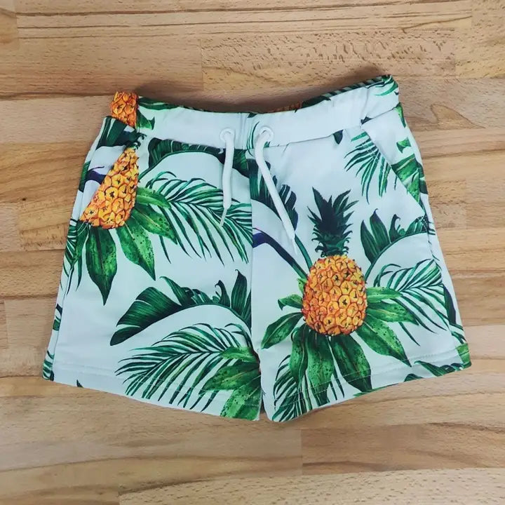 Green Tropical Pineapple Boy Swim Trunks
