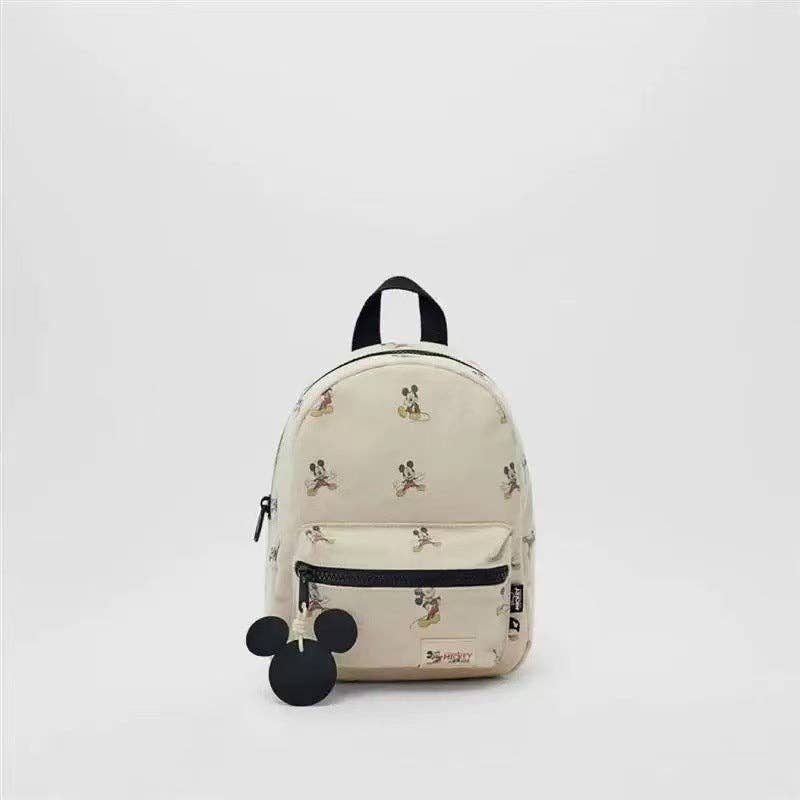 Mickey Mouse Cartoon Kids Backpack Fun Floral Design