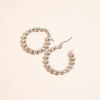 18K Gold PVD Stainless Steel Circle Ball Hoop Earrings