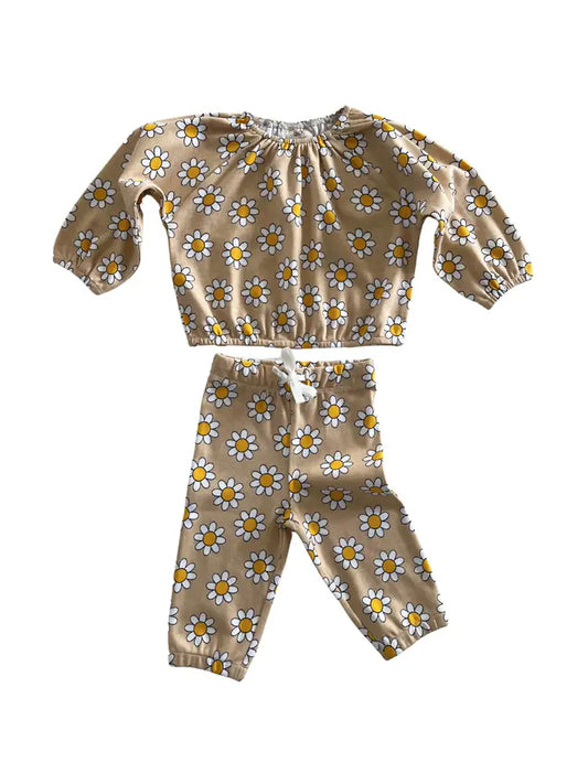 Daisy Pop Biscotti / Organic Mode Top + Pant Set (Baby-Kids)