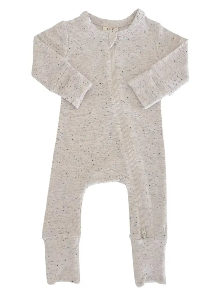 Dove Speckle / 2-Way Zip Romper