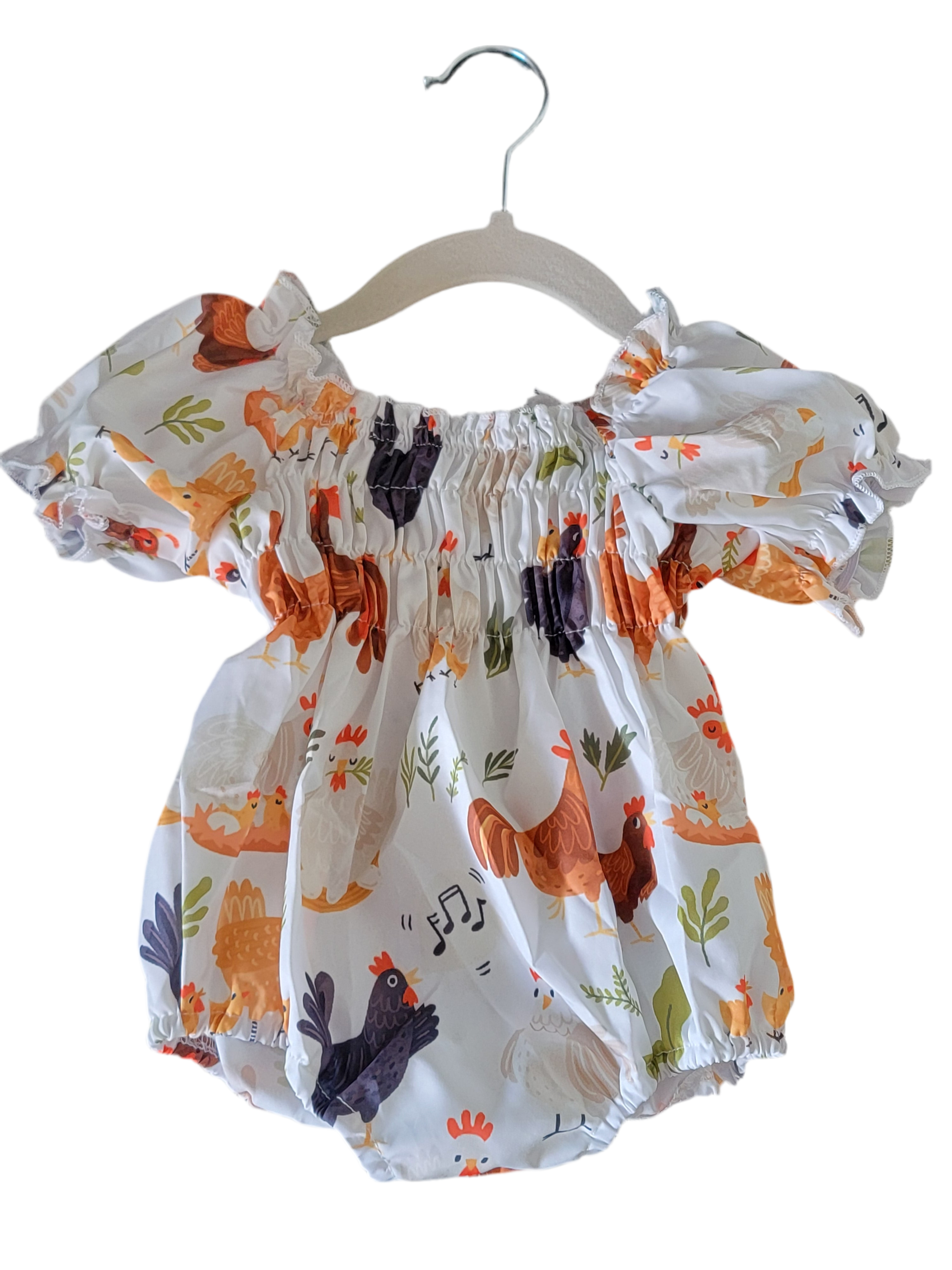 Ruffled Sleeve Chicken Romper