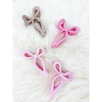 Assorted Pink and Taupe Shades of Bow Clip