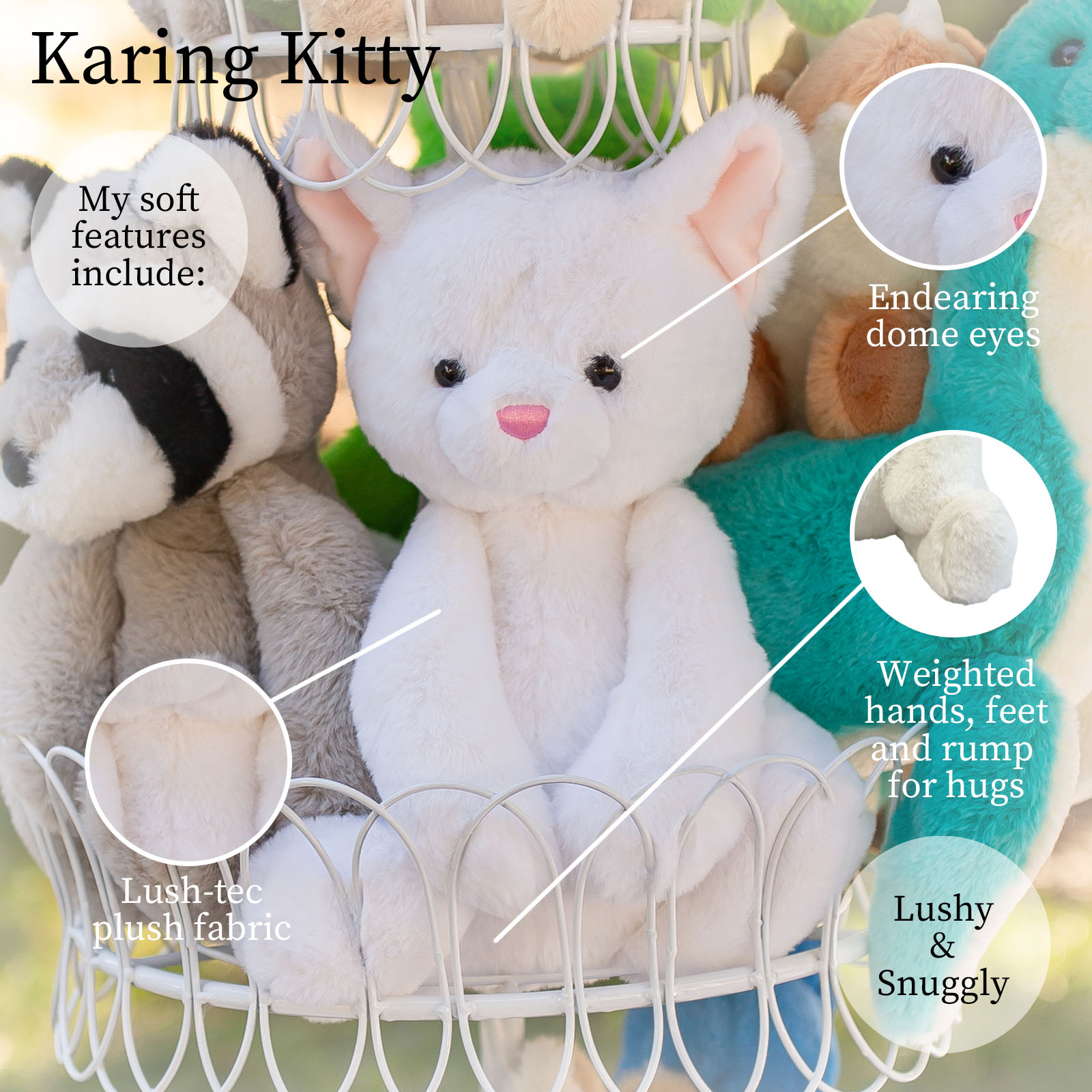 World's Softest Lushee 16 inch - Karing Kitty WHT Plush Toy