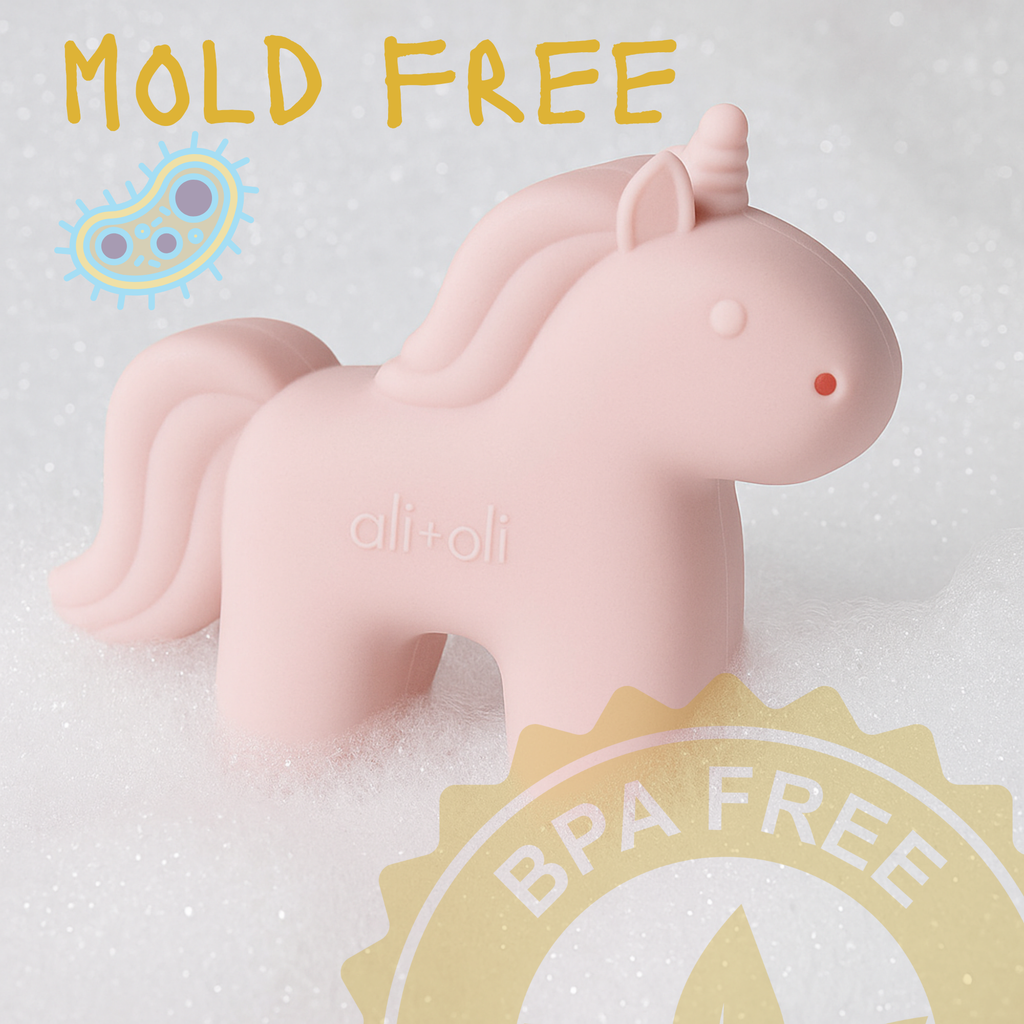 Ali+Oli Squirt Water Bath Toy Set (Unicorn Theme) Mold Free
