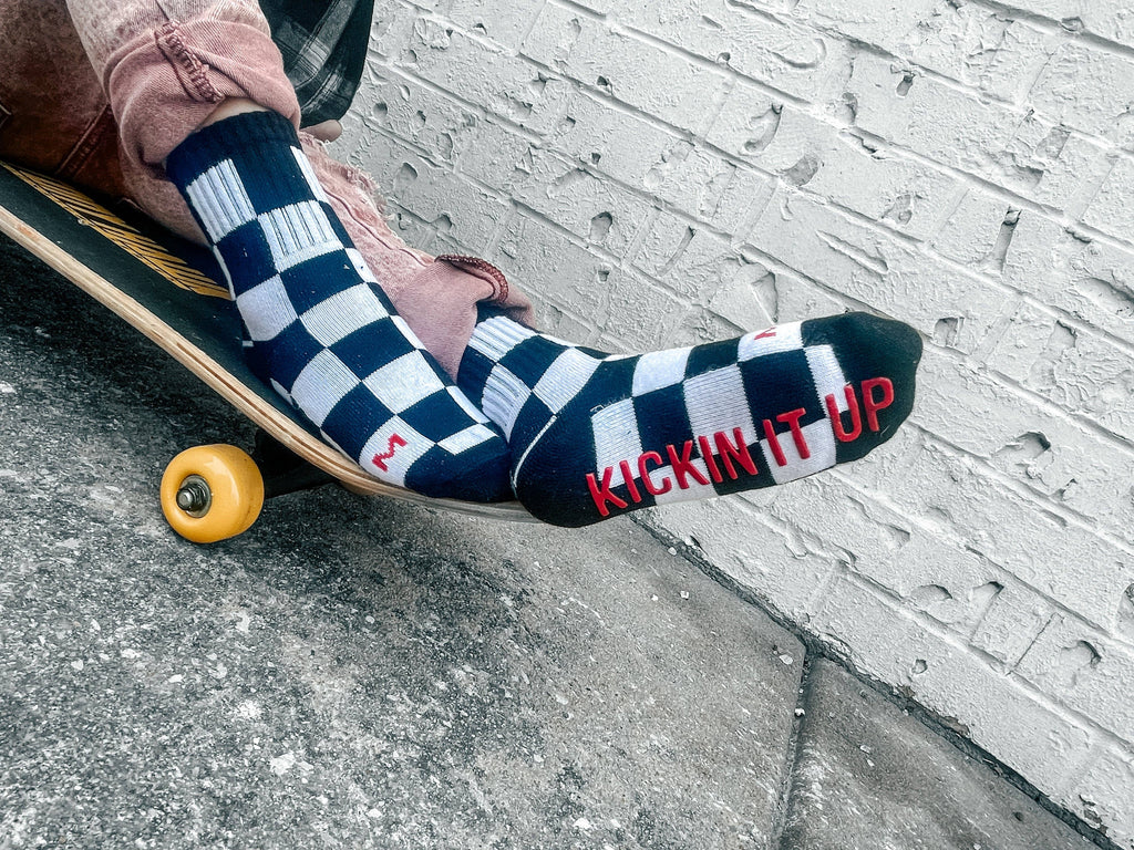 Black + White Checker Socks