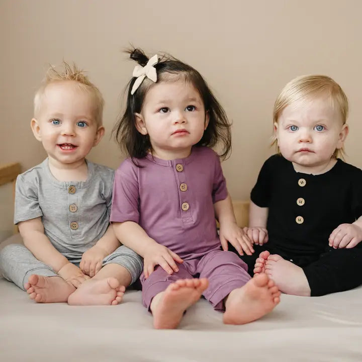 Bamboo Henley Romper - Baby Boy Clothes Outfit Daywear