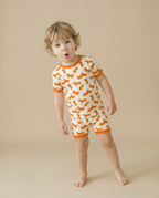 Orange Puppy Bamboo Boys Girls Infants Short Sleeve PJs