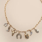 Charm Necklace-Western Hat Horseshoe Boot