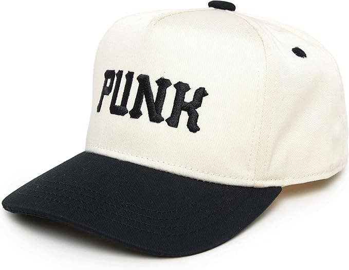 Kids/Baby Two Tone Vintage Cap: Punk - Black/Beige